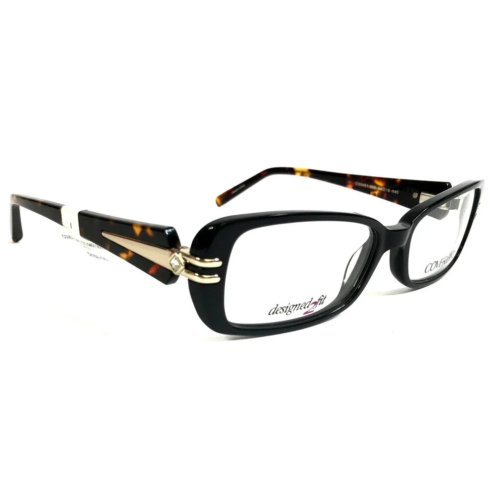Covergirl Eyeglasses Frames CG0451 005 Black Brown Rectangle Full Rim 54-16-140